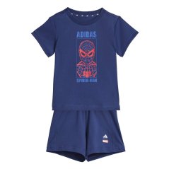 adidas Kids' Marvel Top and Trouser Set Dark Blue/Off W