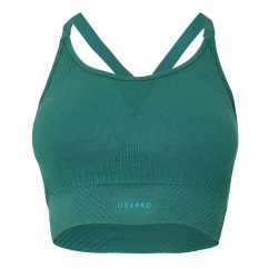 USA Pro UP Seamless Adjustable Sports Bra Forest Green