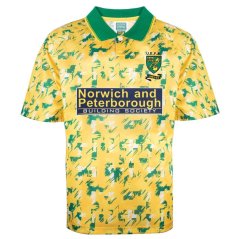 Score Draw SD Norwich City Retro Home Shirt 1993 Adults Yellow/Green