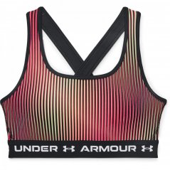 Under Armour Armour Crossback Mid Crossback Print Sports Bra Black/White