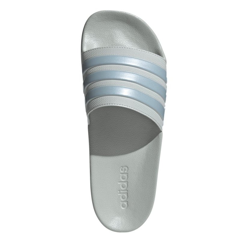 adidas Kids' Adilette Shower Pool Sliders Silver/Gry/Blue