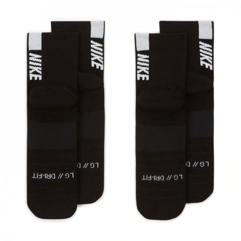 Nike Ankle 2 Pack Running Socks Black