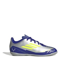 adidas F50 Club Childrens Indoor Football Boots Silver/Blue