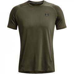 Under Armour HeatGear Armour Fitted Short Sleeve Training Top Mens Marine OD Green