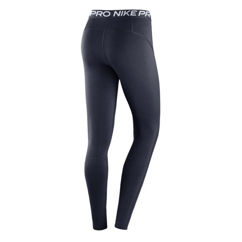 Nike Pro Women's Mid-Rise Mesh-Panelled Leggings Obsidian/ White