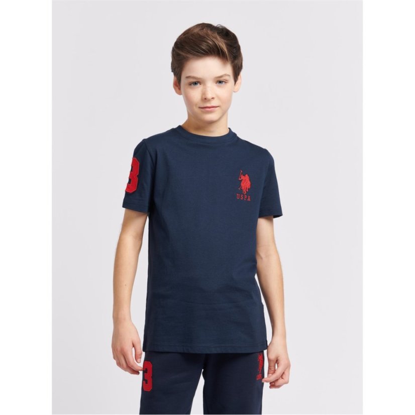 US Polo Assn Plyr 3 Tshirt Jn00 Navy/Red