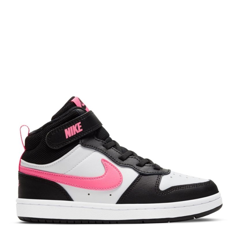 Nike Court Borough Mid 2 Little Kids' Shoes Black/Pink/Wht