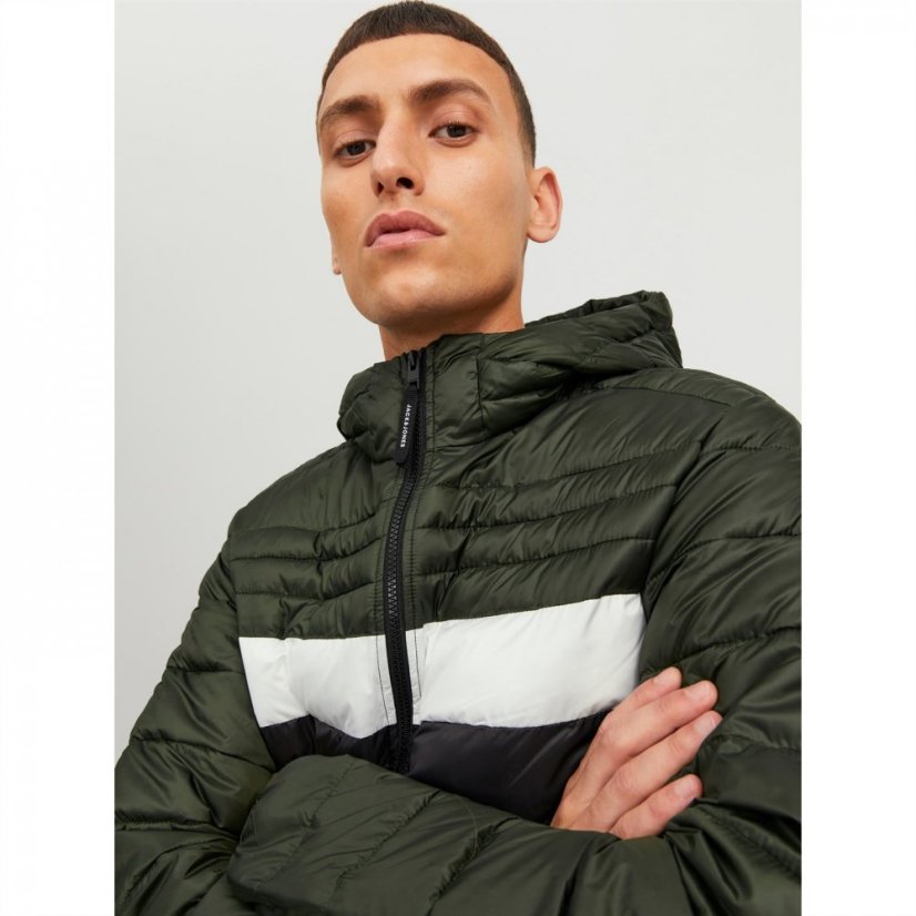 Jack and Jones Hero Hooded Puffer Jacket Rosin Block