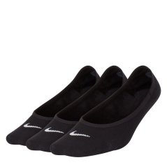 Nike 3 Pack Invisible Socks Ladies Black/White