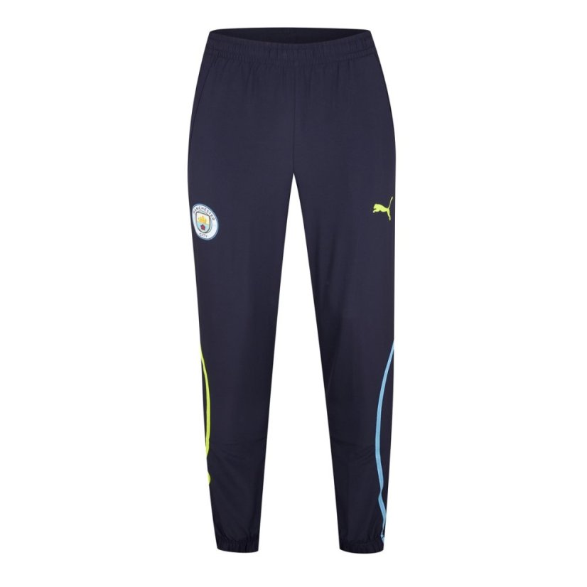 Puma Manchester City Pre Match Woven Tracksuit Bottoms 2024 2025 Adults Blue