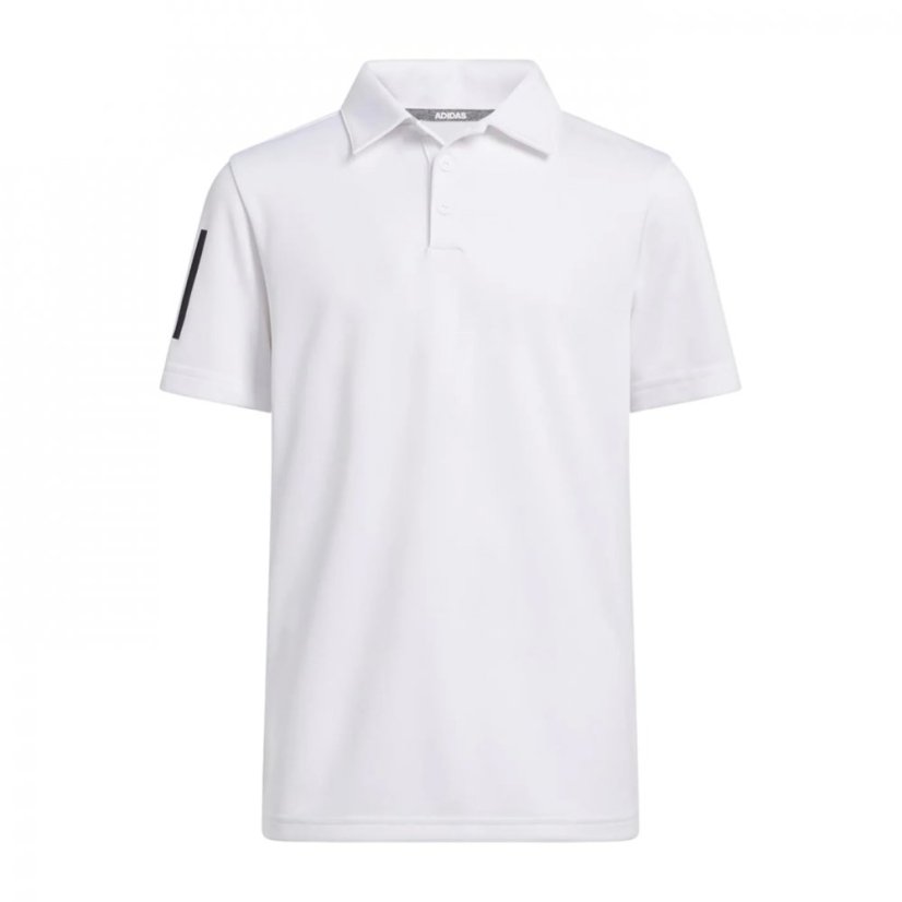 adidas 3 Stripe Polo Shirt Junior Boys White - Veľkosť: 7-8 Years