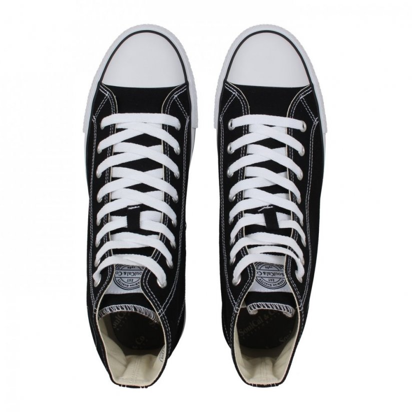 SoulCal Canvas High Mens Trainers Black/White