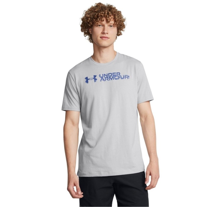 Under Armour Men's SLICED Short-Sleeve Performance Gym Top MOD GRAY TECH B