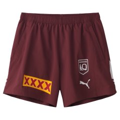 Puma Queensland Maroons Training Shorts 2024 Mens Burgundy