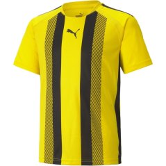 Puma Puma Teamliga Striped Jersey Jr T-Shirt Unisex Kids CyberYellow-Blk