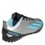 adidas X Crazyfast Club Junior Astro Turf Football Boots Silver/Blue/Blk