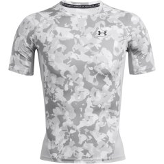 Under Armour Armour Ua Hg Prtd Ss Baselayer Top Mens Mod Grey