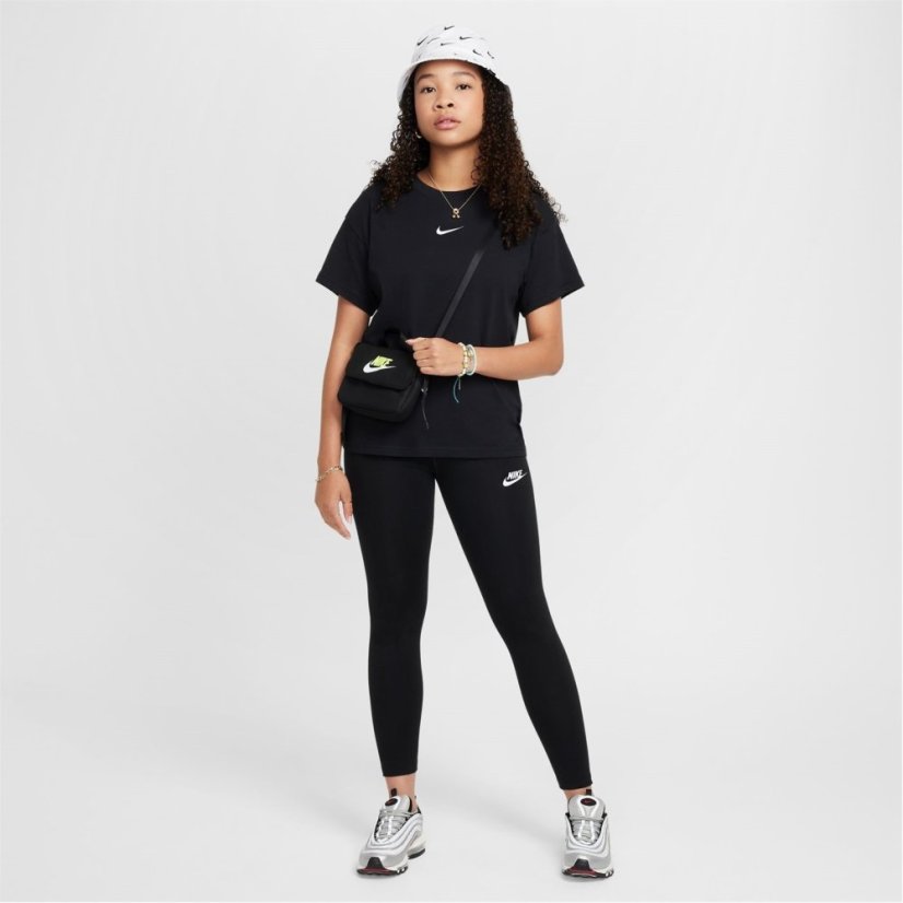Nike Sportswear Essential Big Kids' (Girls') Mid-Rise Leggings Black/White