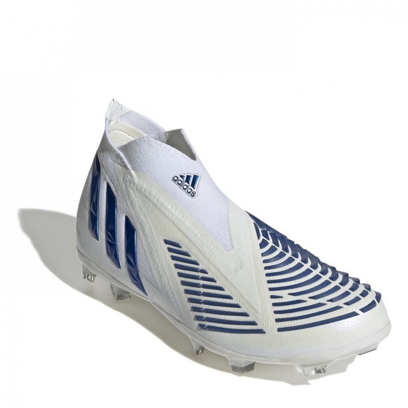 adidas Predator Edge+ Firm Ground Football Boots Kids White/Blue