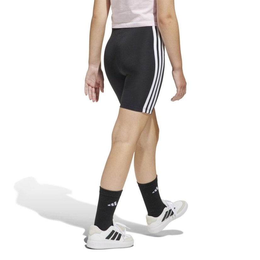 adidas Essentials Girls 3-Stripes Shorts Kids Black/White