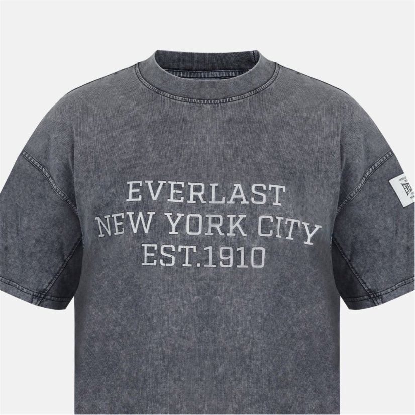 Everlast Men's NYC Logo Oversized T-Shirt Washed Grey