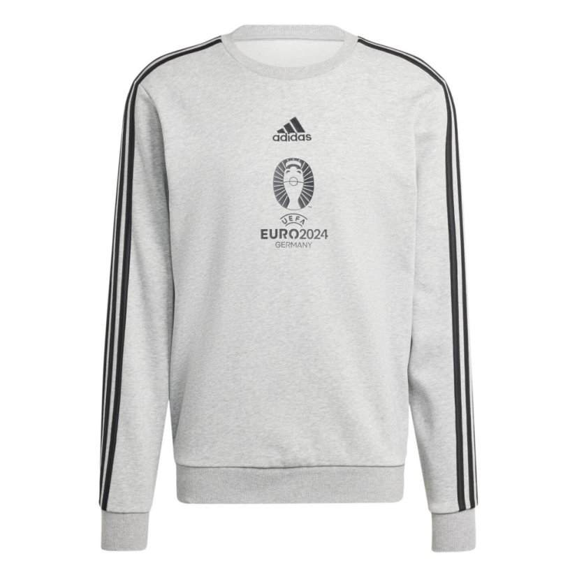 adidas UEFA EURO24™ Official Emblem Crew Sweatshirt Grey Heather