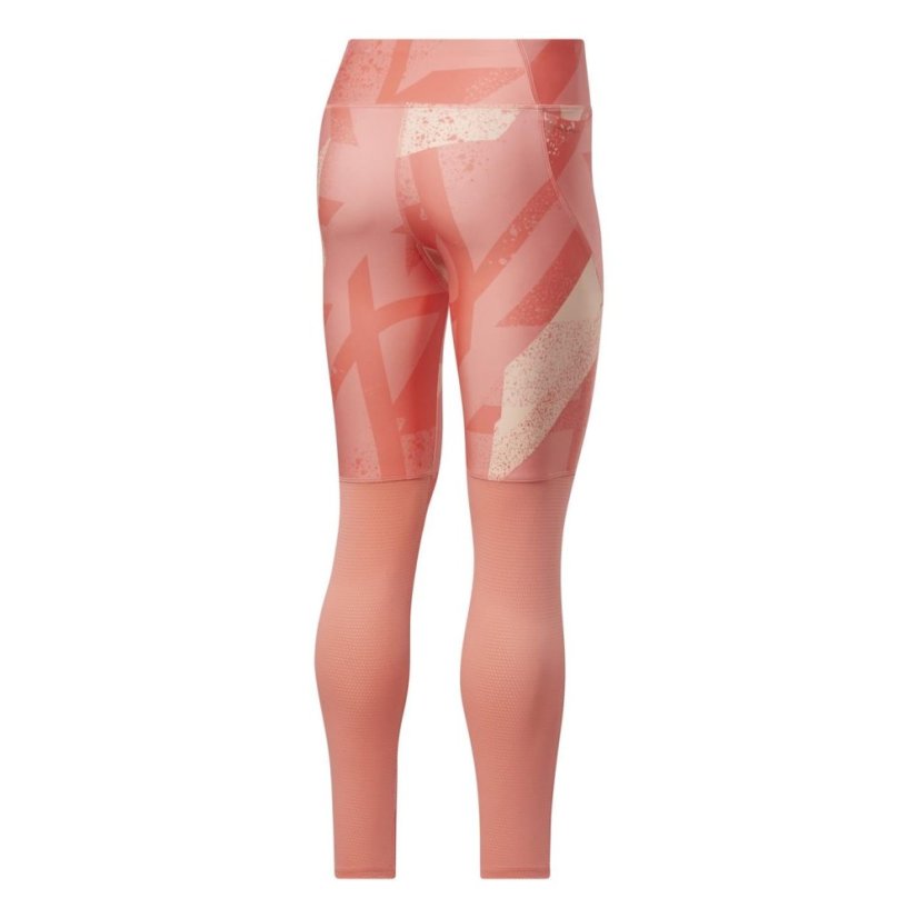 Reebok Essentials Allover Print Leggings Womens Twisted Coral