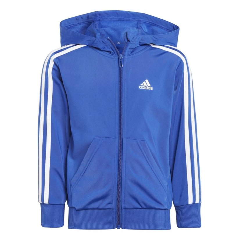 adidas Stripe Poly Tracksuit Blu/White