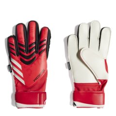 adidas Predator Match Fingersave Goalkeeper Gloves Juniors Red/Black