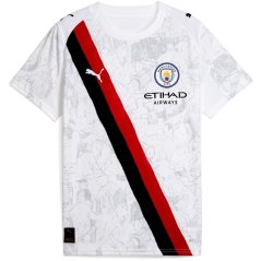 Puma x KidsSuper Manchester City Away Shirt 2025 2026 Juniors White/Black