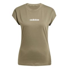 adidas Essentials Linear Cotton dámske tričko Olive