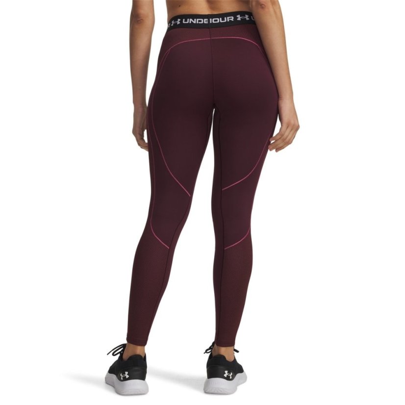 Under Armour Womens ColdGear® Textured Gym Legging Dark Maroon