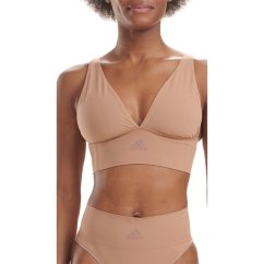 adidas Sport Active Seamless Micro Stretch Long Line Plunge Bra Beaver Fur