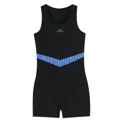 Slazenger Boy Leg Suit Junior Girls Black/Cyan Blue