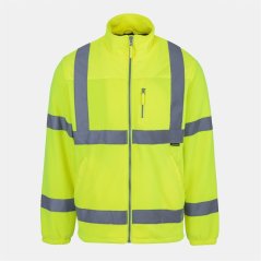 Dunlop Men's Hi-Vis Reflective Fleece Long Sleeve Jacket Yellow