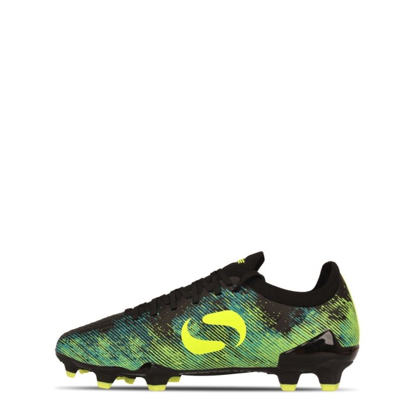 Sondico Blaze Junior FG Football Boots Black/Green