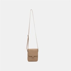 Firetrap Women's Leather Satchel Crossbody Bag Classic Beige