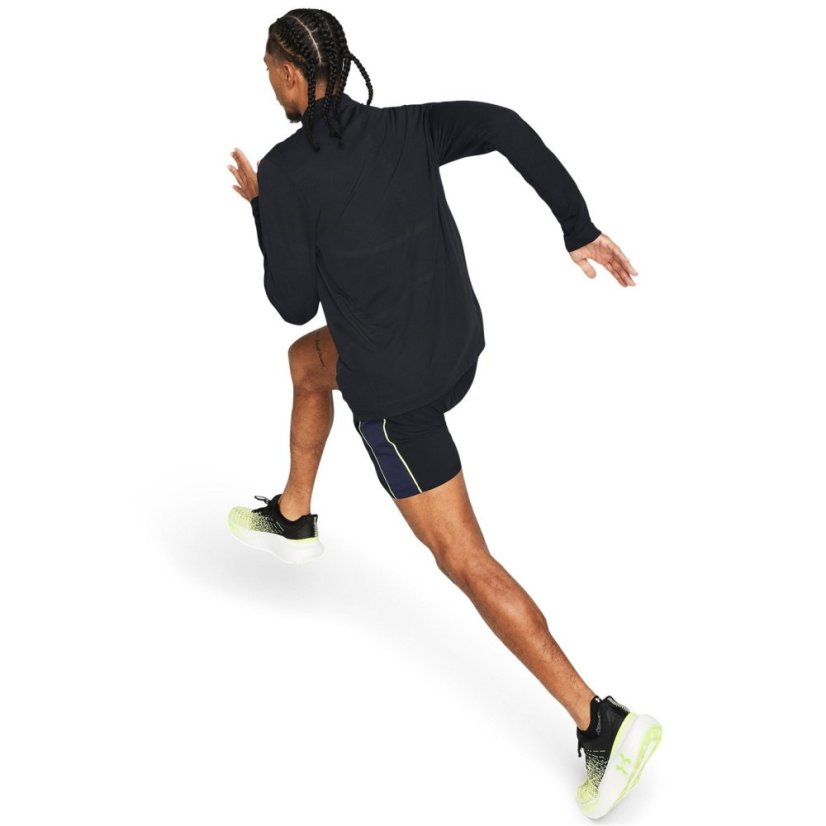 Under Armour Men's Vanish Zipped Long-Sleeve Performance Gym Top Black