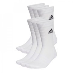 adidas Crew Socks 6 Pack Childrens White/Black