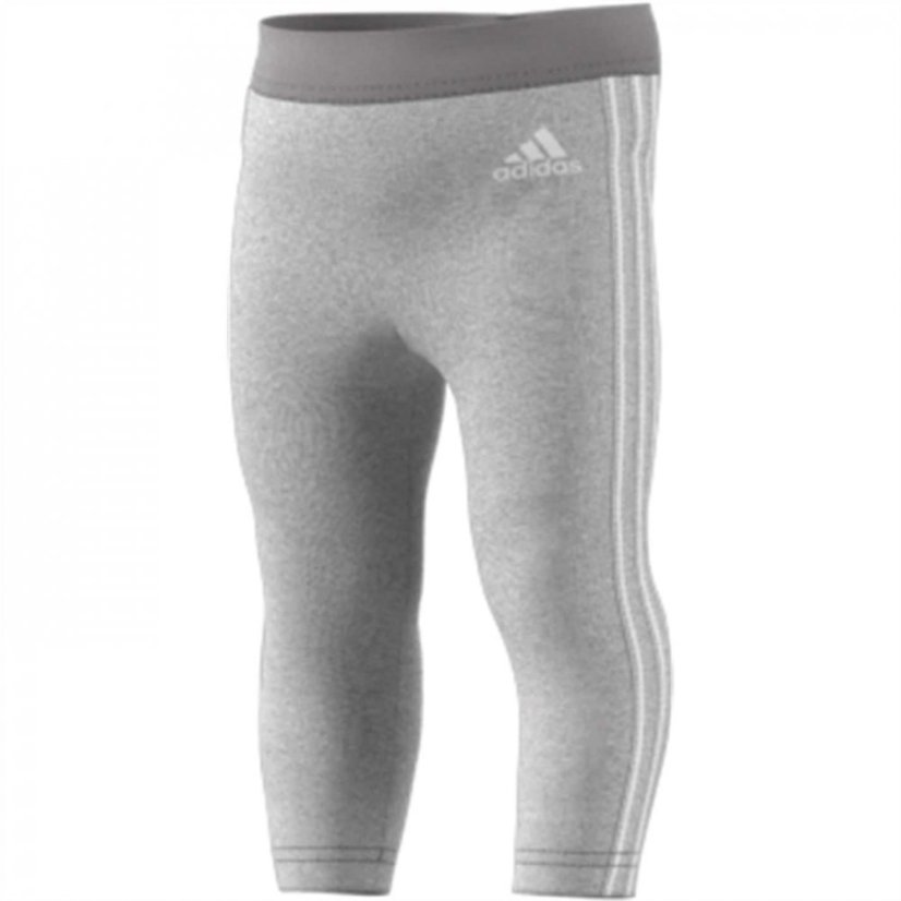 adidas Girls 3 Stripes Leggings Grey/White