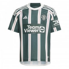 adidas Manchester United Away Shirt 2023 2024 Junior Green/White