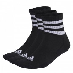 adidas 3-Stripes Cushioned Sportswear Socks 3 Pairs Womens Black/White
