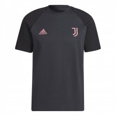 adidas Juventus Travel Tee Mens Carbon/Black