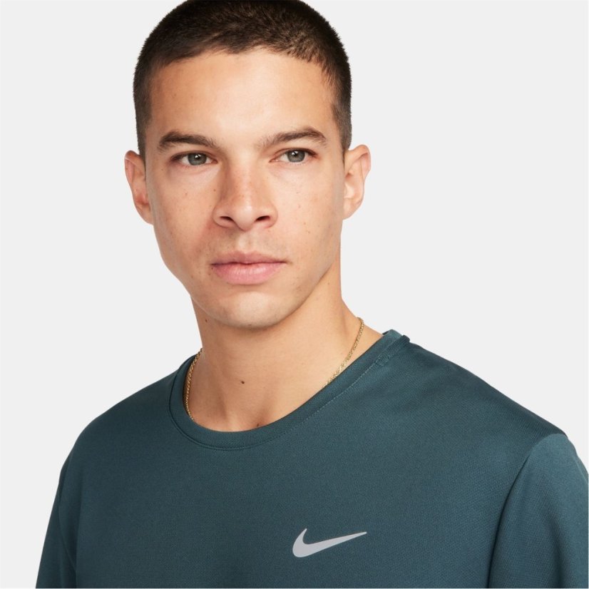 Nike DriFit Miler Running Top Mens Deep Jungle