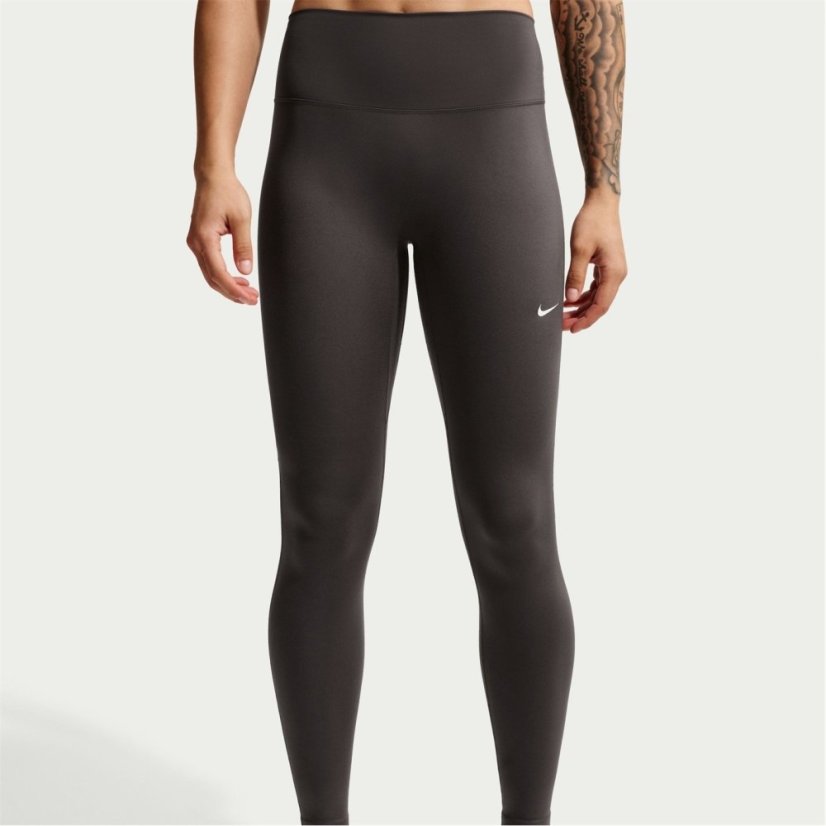 Nike One Seamless Front High-Waisted Leggings Womens Thunder Grey