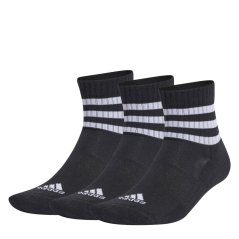 adidas 3-Stripes Cushioned Sportswear Mid-Cut Socks 3 Pairs Black/White