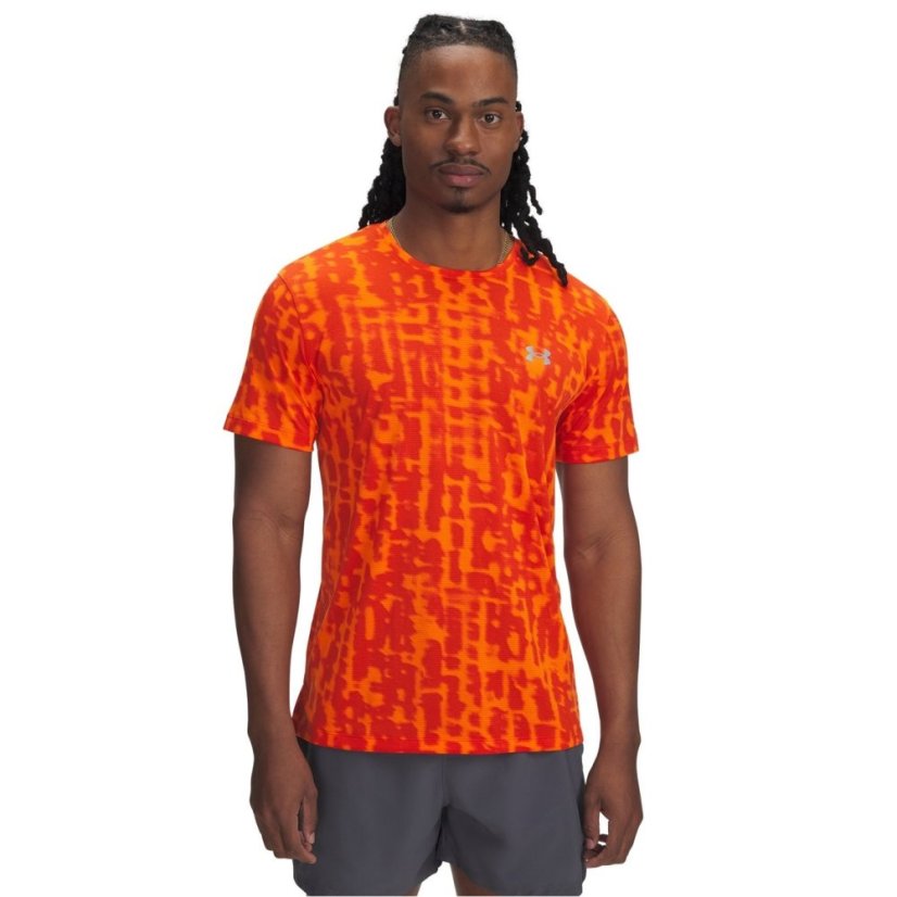 Under Armour Men's Launch Print Short-Sleeve Performance Top Orange