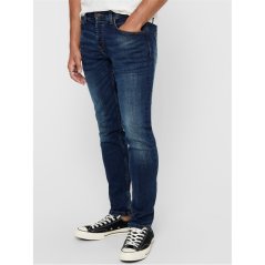 Only and Sons Men's Skinny Tapered Jeans Mid Blue Denim