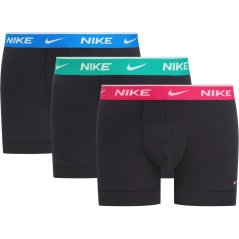 Nike 3 Pack Everyday Cotton Trunks Mens Black/Fuchsia