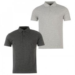 Donnay Two Pack Polo Shirts Mens GreyM/Char M